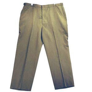 Haggar Trousers Brown Men's 40x32 Zip Fly Pockets  Stretch Waist Comfort
